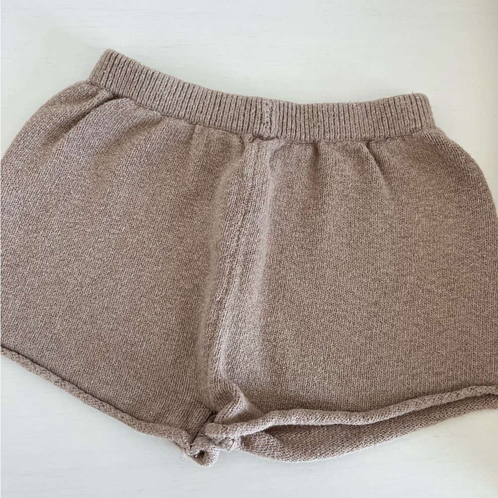 Quincy Mae Tan High Waist Shorts